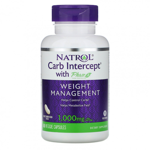 Natrol, Carb Intercept с Phase 2 Carb Controller, 500 мг, 60 растительных капсул #1