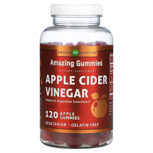 Amazing Nutrition, Amazing Gummies, яблочный уксус, яблоко, 120 жевательных таблеток #1