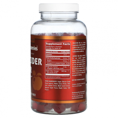Amazing Nutrition, Amazing Gummies, яблочный уксус, яблоко, 120 жевательных таблеток #1