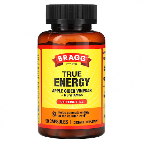 Bragg, True Energy, яблочный уксус и 6 витаминов группы B, без кофеина, 90 капсул #1