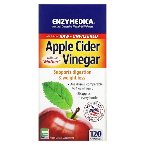 Enzymedica, яблочный уксус с уксусной маткой, 120 капсул #1