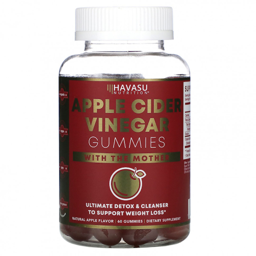 Havasu Nutrition, жевательные конфеты с яблочным уксусом c уксусной маткой, натуральное яблоко, 60 жевательных таблеток #1