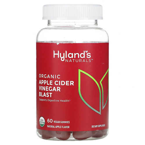 Hyland's, Органические жевательные мармеладки с яблочным уксусом, натуральное яблоко, 60 веганских жевательных таблеток #1