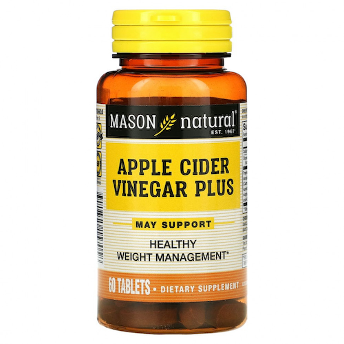 Mason Natural, Яблочный уксус, 60 таблеток #1