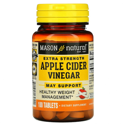 Mason Natural, Яблочный уксус особой крепости, 100 таблеток #1