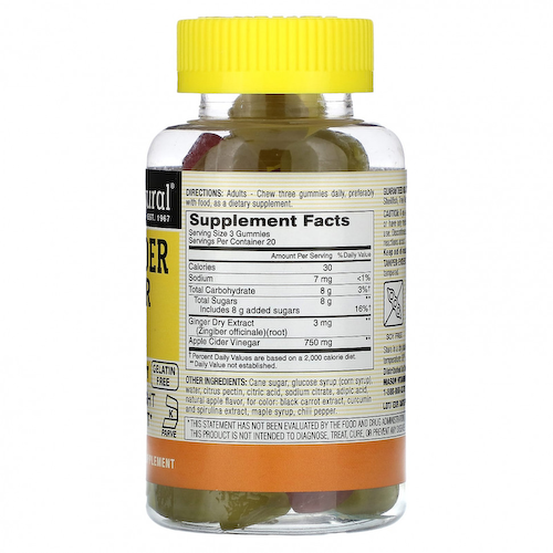 Mason Natural, Яблочный уксус, яблоко, 250 мг, 60 жевательных таблеток #1