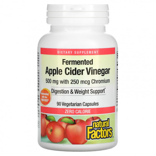 Natural Factors, Ферментированный яблочный уксус, 500 мг, 90 вегетарианских капсул #1