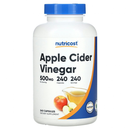 Nutricost, Яблочный уксус, 500 мг, 240 капсул #1