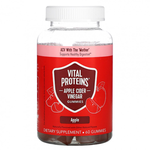 Vital Proteins, Жевательные мармеладки с яблочным уксусом, яблоко, 60 жевательных таблеток #1