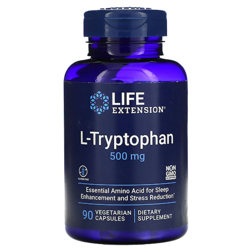 Life Extension, L-триптофан, 500 мг, 90 вегетарианских капсул #1