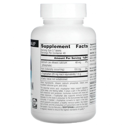 Source Naturals, L-триптофан, 500 мг, 120 таблеток #1