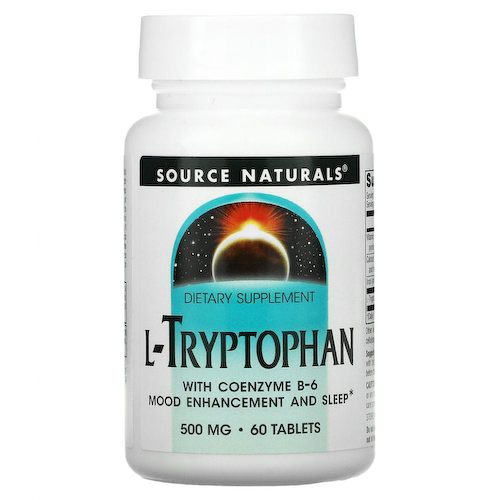 Source Naturals, L-триптофан с витамином В6 в коэнзимной форме, 500 мг, 60 таблеток #1
