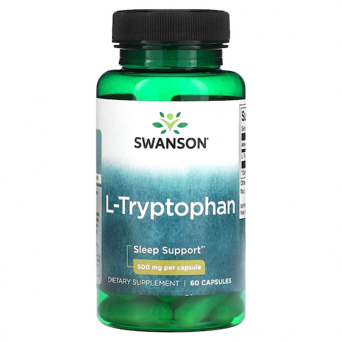 Swanson, L-триптофан, 500 мг, 60 капсул #1