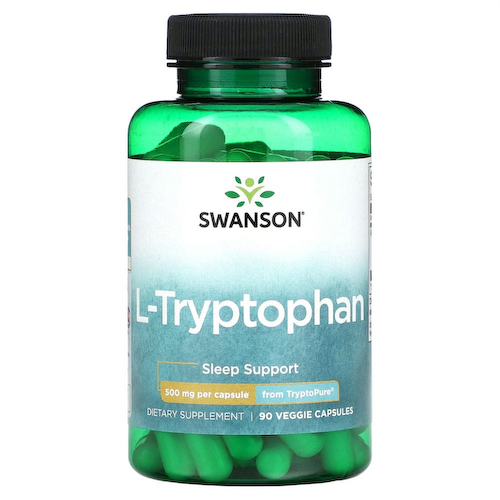 Swanson, L-триптофан, 500 мг, 90 растительных капсул #1