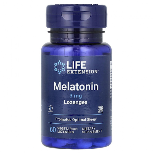 Life Extension, Мелатонин, 3 мг, 60 вегетарианских пастилок #1