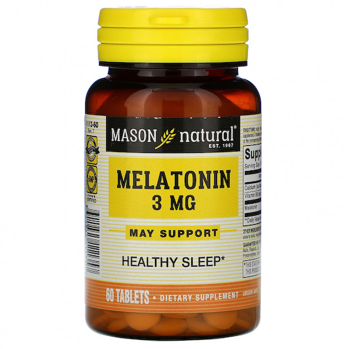 Mason Natural, Мелатонин, 3 мг, 60 таблеток #1