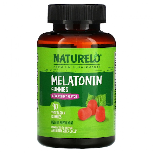 NATURELO, мелатонин в жевательных таблетках, со вкусом клубники, 90 вегетарианских жевательных таблеток #1