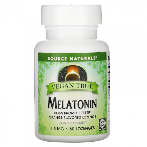 Source Naturals, Истинно Веган, Мелатонин, Апельсин, 2,5 мг, 60 таблеток #1