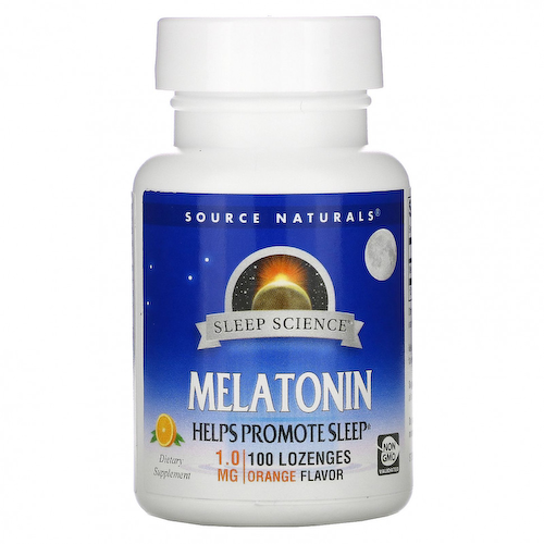 Source Naturals, мелатонин, апельсин, 1,0 мг, 100 пастилок #1