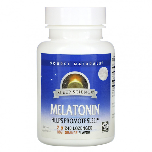 Source Naturals, Мелатонин, апельсин, 2,5 мг, 240 пастилок #1