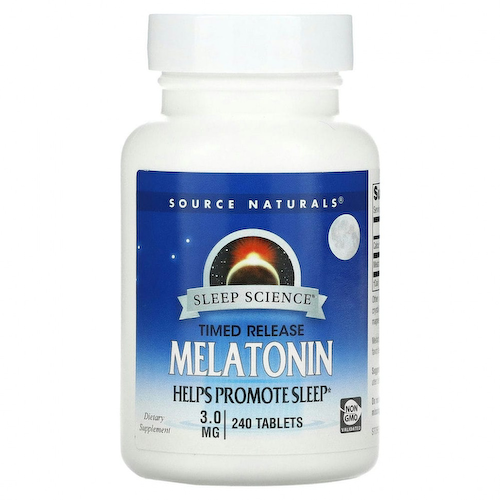 Source Naturals, Мелатонин, медленное высвобождение, 3 мг, 240 таблеток #1