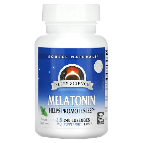 Source Naturals, Мелатонин, перечная мята, 2,5 мг, 240 пастилок #1