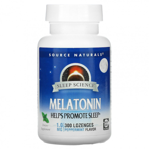 Source Naturals, Sleep Science, мелатонин, перечная мята, 1 мг, 300 пастилок #1