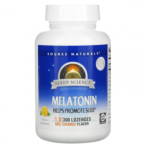 Source Naturals, Sleep Science, мелатонин, апельсин, 1 мг, 300 пастилок #1