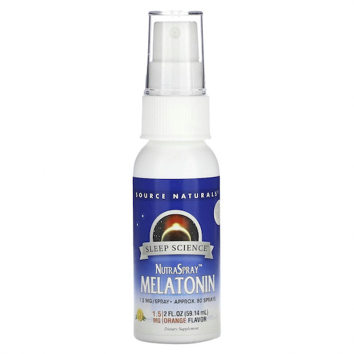 Source Naturals, Sleep Science, NutraSpray, мелатонин, апельсиновый вкус, 1,5 мг, 59,14 мл (2 жидк. Унции) #1