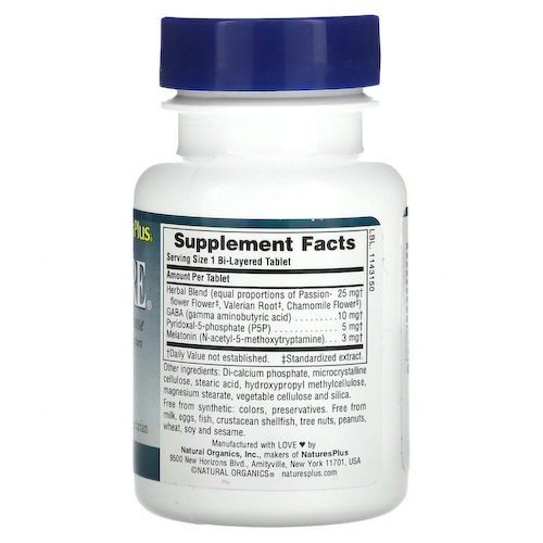 NaturesPlus, Sleep Assure, 60 двухслойных таблеток #1