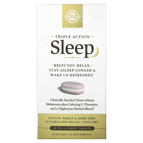Solgar, Sleep, тройного действия, 60 трехслойных таблеток #1