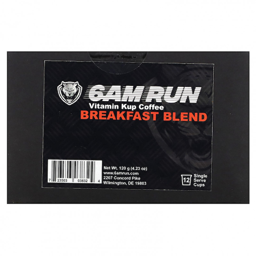 6AM Run, Vitamin Kup Coffee, смесь для завтрака, без кофеина, 12 порционных чашек, 120 г (4,23 унции) #1
