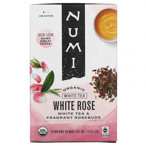 Numi Tea, органический чай, белый чай, белая роза, 16 чайных пакетиков, 32 г (1,13 унции) #1