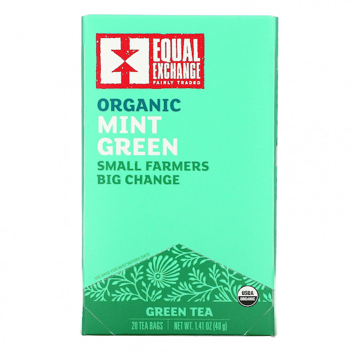 Equal Exchange, Organic Mint Green, зеленый чай, 20 чайных пакетиков, 40 г (1,41 унции) #1