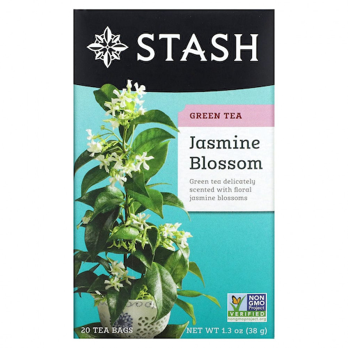 Stash Tea, Цветок жасмина, зеленый чай, 20 чайных пакетиков, 1,3 унции (38 г) #1