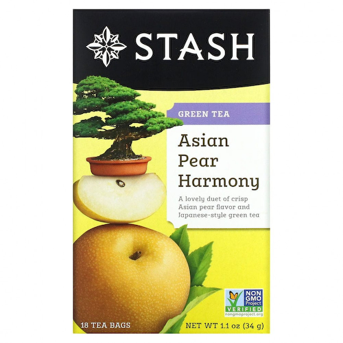 Stash Tea, зеленый чай, азиатская груша, 18 чайных пакетиков, 34 г (1,1 унции) #1