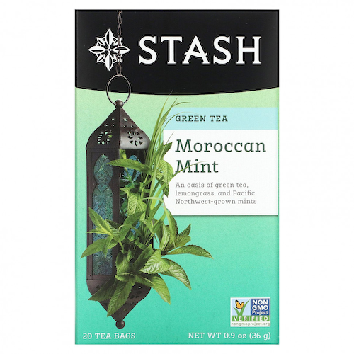 Stash Tea, зеленый чай, марокканская мята, 20 чайных пакетиков, 26 г (0,9 унции) #1