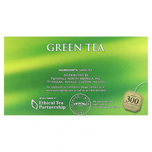 Twinings, Зеленый чай, 50 чайных пакетиков, 100 г (3,53 унции) #1