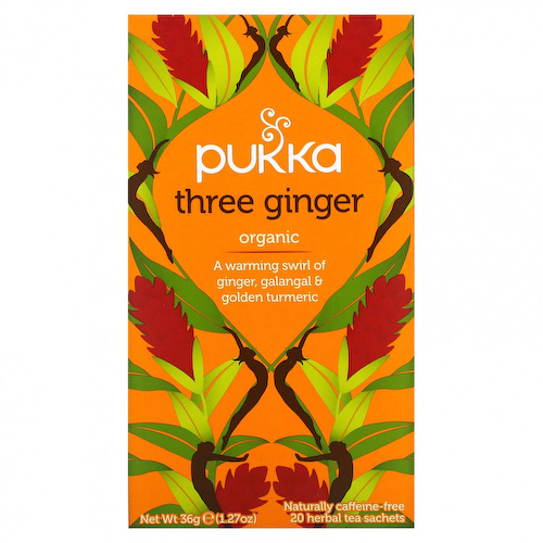 Pukka Herbs, Три вида имбирного травяного чая, без кофеина, 20 чайных пакетиков, 36 г #1