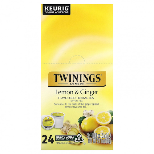 Twinings, Травяной чай, лимон и имбирь, без кофеина, 24 капсулы по 2,5 г (0,08 унции) #1