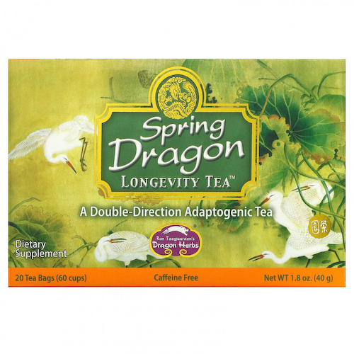 Dragon Herbs, Spring Dragon Longevity Tea, без кофеина, 20 чайных пакетиков, 1,8 унции (50 г) #1