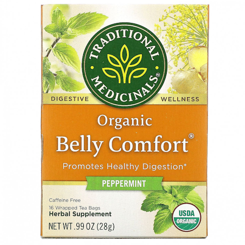 Traditional Medicinals, Organic Belly Comfort, перечная мята, без кофеина, 16 чайных пакетиков, 28 г (0,99 унции) #1
