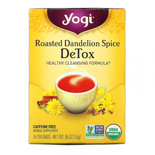 Yogi Tea, Detox, вкус жареного одуванчика и специй, без кофеина, 16 чайных пакетиков, 24 г (0,85 унции) #1