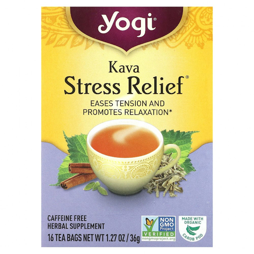 Yogi Tea, Kava Stress Relief (Кава антистресс), без кофеина, 16 чайных пакетиков, 36 г (1,27 унции) #1
