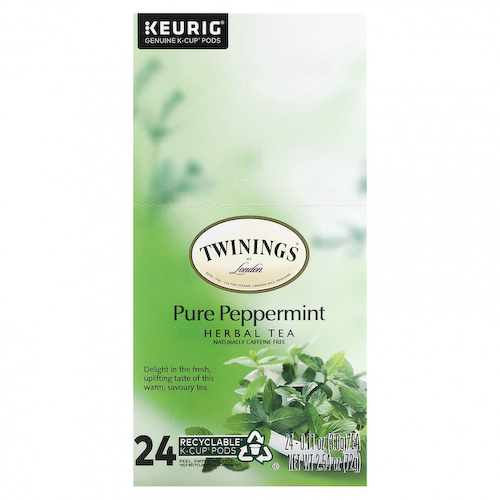 Twinings, Herbal Tea, чистая перечная мята, без кофеина, 24 K-чашки, по 3 г (0,11 унции) #1