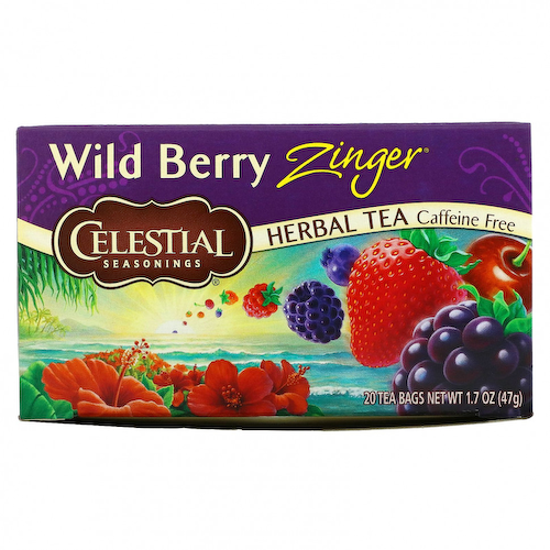 Celestial Seasonings, Травяной чай, Без кофеина, Лесная ягода Зингер, 20 чайных пакетиков, 1,7 унции (47 г) #1