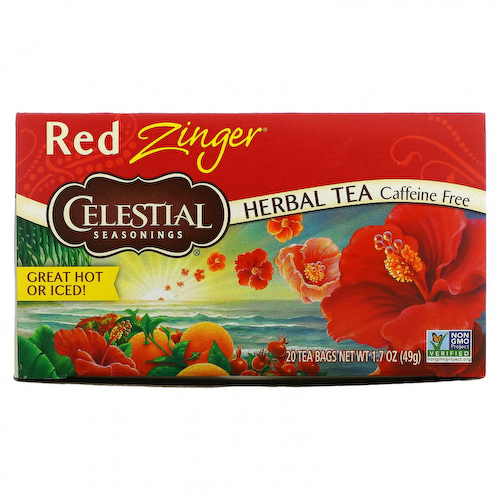 Celestial Seasonings, травяной чай, Red Zinger, без кофеина, 20 чайных пакетиков, 49 г (1,7 унции) #1
