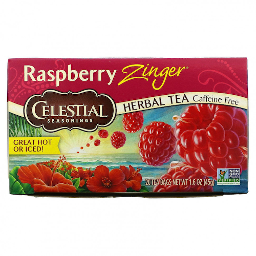 Celestial Seasonings, травяной чай, со вкусом пикантной малины, без кофеина, 20 чайных пакетиков, 45 г (1,6 унции) #1
