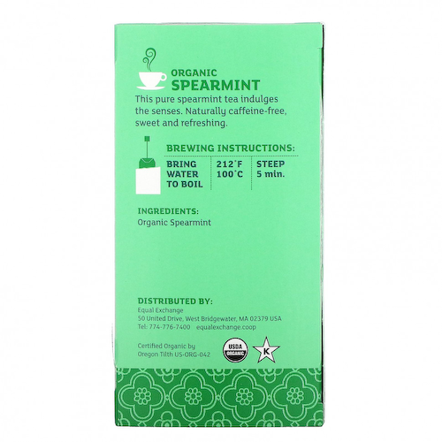 Equal Exchange, Органический травяной чай с мятой, без кофеина, 20 чайных пакетиков, 28 г (0,99 унции) #1