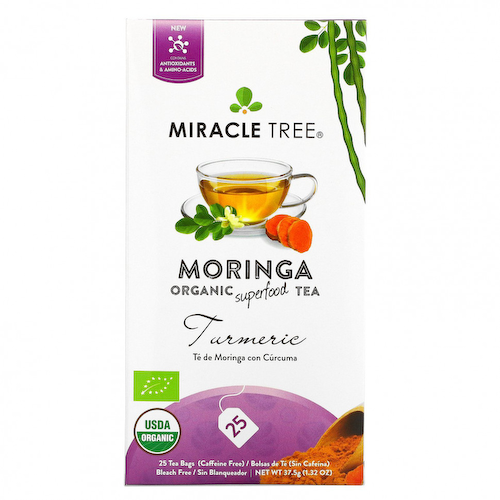 Miracle Tree, Moringa Organic Superfood Tea, Куркума, без кофеина, 25 чайных пакетиков, 1,32 унции (37,5 г) #1